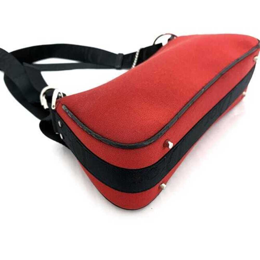 Dior Leather Semi Shoulder Pouch One Hobo Shoulder Red Silver Rhinestone Bag - Picture 5 of 6